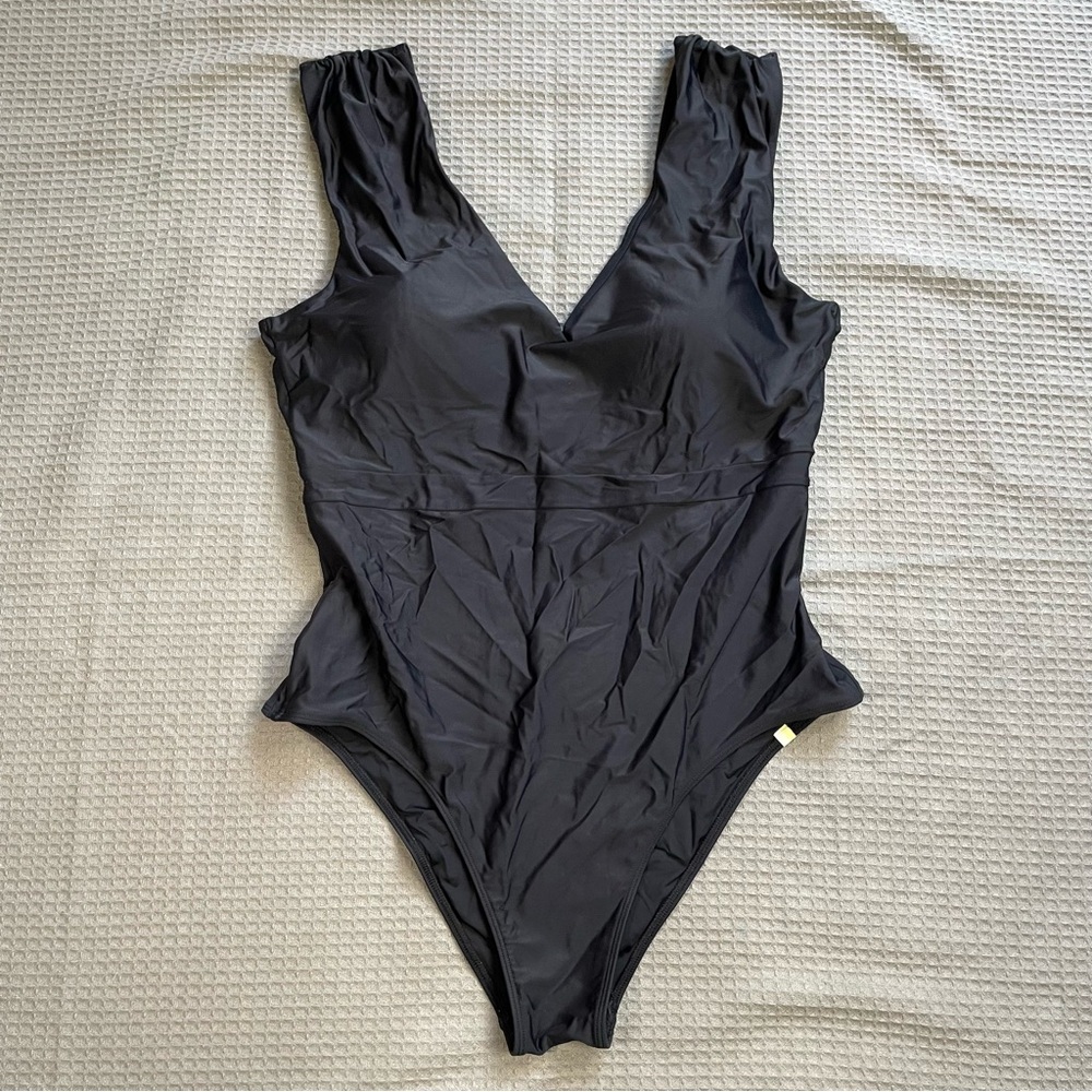 Summersalt Ruched Backflip‎ One Piece Swimsuit 16 Womens Black